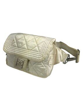 Chanel Waist Bag CC Logo Nylon White